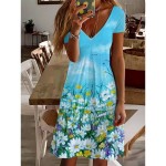 Women's Casual Dress Summer Dress Stylish Vacation Daily Date Regular Fit Ombre Marble Short Sleeve V Neck Light Yellow Pink Royal Blue Sky Blue Summe Women's Casual Dress Summer Dress Stylish Vacation Daily Date Regular Fit Ombre Marble Short Sleeve V Neck Light Yellow Pink Royal Blue Sky Blue Summe