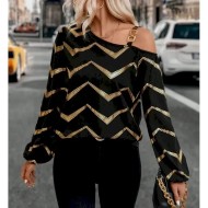 Women's Blouse Stylish Modern Lantern Sleeve Long Sleeve Work Daily Black Spring Fall 2025