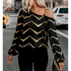 Women's Blouse Stylish Modern Lantern Sleeve Long Sleeve Work Daily Black Spring Fall 2025
