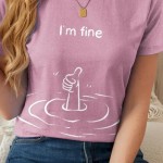 Women's T Shirt Letter Casual Short Sleeve Round Neck Regular Tops Daily Print Pink Red Blue Summer 2025 Women's T Shirt Letter Casual Short Sleeve Round Neck Regular Tops Daily Print Pink Red Blue Summer 2025