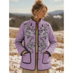 Women's Winter Jacket Quilted Jacket Warm Lightweight Embroidered Print Active Vintage Cute Artistic Floral Casual Short Stand Collar Regular Fit Long Women's Winter Jacket Quilted Jacket Warm Lightweight Embroidered Print Active Vintage Cute Artistic Floral Casual Short Stand Collar Regular Fit Long