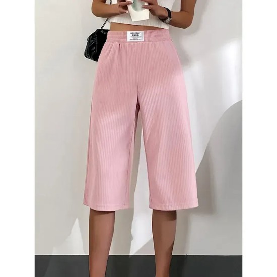 Women's Wide Leg Chinos Baggy Calf-Length Pocket Baggy Pink Fall Winter Micro-elastic High Waist Casual Comfort Vacation Casual Daily Black White M L Women's Wide Leg Chinos Baggy Calf-Length Pocket Baggy Pink Fall Winter Micro-elastic High Waist Casual Comfort Vacation Casual Daily Black White M L