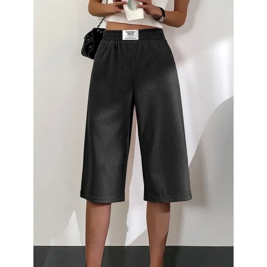 Women's Wide Leg Chinos Baggy Calf-Length Pocket Baggy Pink Fall Winter Micro-elastic High Waist Casual Comfort Vacation Casual Daily Black White M L Women's Wide Leg Chinos Baggy Calf-Length Pocket Baggy Pink Fall Winter Micro-elastic High Waist Casual Comfort Vacation Casual Daily Black White M L