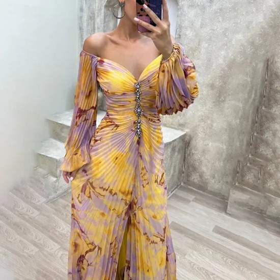 Women's Long Dress Maxi Dress Party Dress Ruched Dress Fashion Party Evening Party Regular Fit Flower Long Sleeve V Neck Yellow Wine Blue Green Summer Women's Long Dress Maxi Dress Party Dress Ruched Dress Fashion Party Evening Party Regular Fit Flower Long Sleeve V Neck Yellow Wine Blue Green Summer
