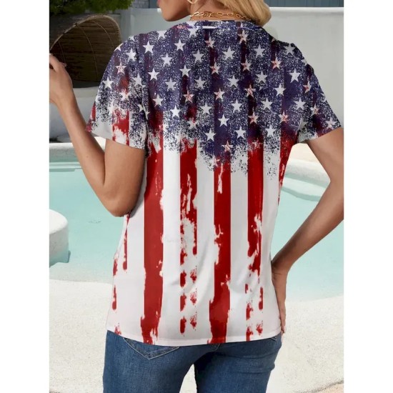 Women's Patriotic T Shirt Graphic Flag American Flag Stylish Casual Red White And Blue Short Sleeve Crew Neck Regular Tops Daily Weekend Print Wine S Women's Patriotic T Shirt Graphic Flag American Flag Stylish Casual Red White And Blue Short Sleeve Crew Neck Regular Tops Daily Weekend Print Wine S