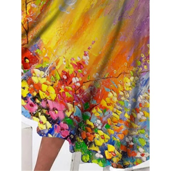 Women's Midi Dress Casual Dress Winter Dress Swing Dress Shift Dress Fashion Streetwear Modern Formal Outdoor Party Regular Fit Floral Long Sleeve Cre Women's Midi Dress Casual Dress Winter Dress Swing Dress Shift Dress Fashion Streetwear Modern Formal Outdoor Party Regular Fit Floral Long Sleeve Cre