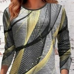 Women's T Shirt Floral Casual Short Sleeve Long Tops Daily Print Dark Gray Summer 2025 Women's T Shirt Floral Casual Short Sleeve Long Tops Daily Print Dark Gray Summer 2025