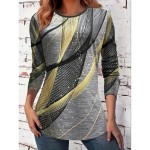 Women's T Shirt Floral Casual Short Sleeve Long Tops Daily Print Dark Gray Summer 2025 Women's T Shirt Floral Casual Short Sleeve Long Tops Daily Print Dark Gray Summer 2025