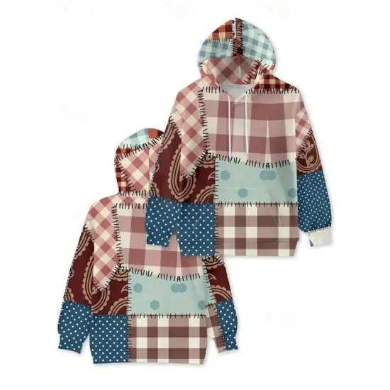 Women's 3D Print Pullover Hoodie Sweatshirt Graphic Halloween Casual Long Sleeve Hooded Regular Tops Party Evening Wear Street Dailywear Patchwork Kha Women's 3D Print Pullover Hoodie Sweatshirt Graphic Halloween Casual Long Sleeve Hooded Regular Tops Party Evening Wear Street Dailywear Patchwork Kha