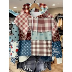 Women's 3D Print Pullover Hoodie Sweatshirt Graphic Halloween Casual Long Sleeve Hooded Regular Tops Party Evening Wear Street Dailywear Patchwork Kha