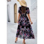 Women's Sheath Dress Chiffon Dress Sundress Floral Graphic Elastic Waist Print V Neck Cold Shoulder Long Dress Maxi Dress Elegant Tropical Party Date Women's Sheath Dress Chiffon Dress Sundress Floral Graphic Elastic Waist Print V Neck Cold Shoulder Long Dress Maxi Dress Elegant Tropical Party Date