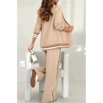 Women's 2 Pieces Elegant Fashion Streetwear Pants Sets Blazer Suits Long Sleeve Shirt Collar Striped Outdoor Work Black White Brown Summer Regular Fit Women's 2 Pieces Elegant Fashion Streetwear Pants Sets Blazer Suits Long Sleeve Shirt Collar Striped Outdoor Work Black White Brown Summer Regular Fit