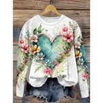Women's Pullover Sweatshirt Floral Warm Vintage Western Long Sleeve Crew Neck Regular Tops Home Street Dailywear Print White Dark Pink Blue Green Gray Women's Pullover Sweatshirt Floral Warm Vintage Western Long Sleeve Crew Neck Regular Tops Home Street Dailywear Print White Dark Pink Blue Green Gray