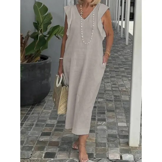 Women's Black White Yellow Summer Spring Maxi long Dress Midi Dress White Dress Cotton Linen Dresses Sundress Modern Casual Daily Weekend Loose Fit Pl Women's Black White Yellow Summer Spring Maxi long Dress Midi Dress White Dress Cotton Linen Dresses Sundress Modern Casual Daily Weekend Loose Fit Pl