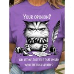 Women's T Shirt Graphic Animal Cat Vintage Stylish Classic Short Sleeve Crew Neck Round Neck Regular Tops Daily Weekend Print Black White Pink Red Blu Women's T Shirt Graphic Animal Cat Vintage Stylish Classic Short Sleeve Crew Neck Round Neck Regular Tops Daily Weekend Print Black White Pink Red Blu