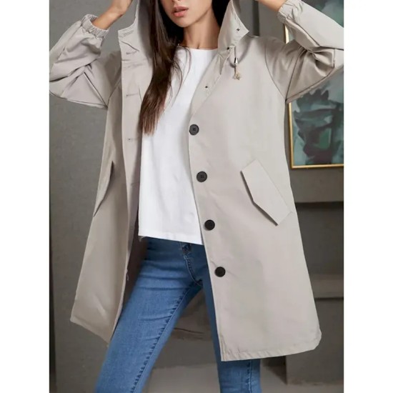 Women's Casual Jacket Trench Coat Outdoor Street Daily Wear Fall Winter Regular Coat Regular Fit Thermal Warm Rain Waterproof Breathable Stylish Casua Women's Casual Jacket Trench Coat Outdoor Street Daily Wear Fall Winter Regular Coat Regular Fit Thermal Warm Rain Waterproof Breathable Stylish Casua