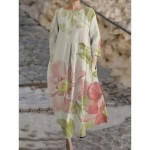 Women's Maxi Dress A Line Dress Fit And Flare Dress Party Casual Boho Party Wedding Guest Daily Loose Fit Floral Graphic Long Sleeve Crew Neck Pink Re Women's Maxi Dress A Line Dress Fit And Flare Dress Party Casual Boho Party Wedding Guest Daily Loose Fit Floral Graphic Long Sleeve Crew Neck Pink Re