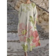 Women's Maxi Dress A Line Dress Fit And Flare Dress Party Casual Boho Party Wedding Guest Daily Loose Fit Floral Graphic Long Sleeve Crew Neck Pink Re Women's Maxi Dress A Line Dress Fit And Flare Dress Party Casual Boho Party Wedding Guest Daily Loose Fit Floral Graphic Long Sleeve Crew Neck Pink Re