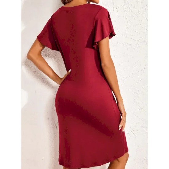 Women's Mini Dress Casual Dress T Shirt Dress Tee Dress Stylish Basic Casual Vacation Daily Regular Fit Plain Short Sleeve V Neck Black Wine Summer 20 Women's Mini Dress Casual Dress T Shirt Dress Tee Dress Stylish Basic Casual Vacation Daily Regular Fit Plain Short Sleeve V Neck Black Wine Summer 20