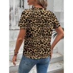 Women's T Shirt Leopard Casual Short Sleeve Round Neck Regular Tops Daily Print Brown Summer 2025 Women's T Shirt Leopard Casual Short Sleeve Round Neck Regular Tops Daily Print Brown Summer 2025