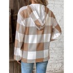 Women's Sweatshirt Casual Plaid Street Dailywear Hoodie Buttons Print Long Sleeve Black Khaki Fall Winter 2025 Women's Sweatshirt Casual Plaid Street Dailywear Hoodie Buttons Print Long Sleeve Black Khaki Fall Winter 2025