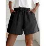 Women's Linen-Inspired Shorts Active Shorts Streetwear Simple Casual Short Mid Waist Plain Pocket Drawstring Breathable Soft Outdoor Micro-elastic Out Women's Linen-Inspired Shorts Active Shorts Streetwear Simple Casual Short Mid Waist Plain Pocket Drawstring Breathable Soft Outdoor Micro-elastic Out