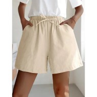 Women's Linen-Inspired Shorts Active Shorts Streetwear Simple Casual Short Mid Waist Plain Pocket Drawstring Breathable Soft Outdoor Micro-elastic Out Women's Linen-Inspired Shorts Active Shorts Streetwear Simple Casual Short Mid Waist Plain Pocket Drawstring Breathable Soft Outdoor Micro-elastic Out