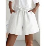 Women's Linen-Inspired Shorts Active Shorts Streetwear Simple Casual Short Mid Waist Plain Pocket Drawstring Breathable Soft Outdoor Micro-elastic Out Women's Linen-Inspired Shorts Active Shorts Streetwear Simple Casual Short Mid Waist Plain Pocket Drawstring Breathable Soft Outdoor Micro-elastic Out
