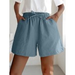Women's Linen-Inspired Shorts Active Shorts Streetwear Simple Casual Short Mid Waist Plain Pocket Drawstring Breathable Soft Outdoor Micro-elastic Out Women's Linen-Inspired Shorts Active Shorts Streetwear Simple Casual Short Mid Waist Plain Pocket Drawstring Breathable Soft Outdoor Micro-elastic Out