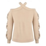 Women's Shirt Blouse Solid Color Basic Casual Long Sleeve V Neck Regular Tops Daily Sequins Patchwork Bow Beige Fall Winter 2025 Women's Shirt Blouse Solid Color Basic Casual Long Sleeve V Neck Regular Tops Daily Sequins Patchwork Bow Beige Fall Winter 2025
