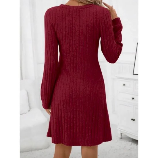 Women's Mini Dress Christmas Dress Sweater Dress Casual Dress Plain Dress Casual Sports & Outdoor Street Regular Fit Plain Long Sleeve V Neck Black Wi Women's Mini Dress Christmas Dress Sweater Dress Casual Dress Plain Dress Casual Sports & Outdoor Street Regular Fit Plain Long Sleeve V Neck Black Wi