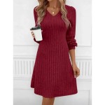 Women's Mini Dress Christmas Dress Sweater Dress Casual Dress Plain Dress Casual Sports & Outdoor Street Regular Fit Plain Long Sleeve V Neck Black Wi Women's Mini Dress Christmas Dress Sweater Dress Casual Dress Plain Dress Casual Sports & Outdoor Street Regular Fit Plain Long Sleeve V Neck Black Wi