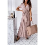 Women's Midi Dress Casual Dress Boho Dress Classic Vacation Daily Holiday Regular Fit Polka Dot Short Sleeve V Neck Black Pink Green Summer 2025 - US Women's Midi Dress Casual Dress Boho Dress Classic Vacation Daily Holiday Regular Fit Polka Dot Short Sleeve V Neck Black Pink Green Summer 2025 - US