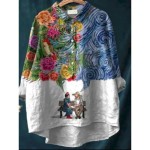 Women's Shirt Floral Tropical Stylish Casual Long Sleeve Shirt Collar Regular Tops Daily Buttons Print White Red Royal Blue Blue Summer Spring 2025 Women's Shirt Floral Tropical Stylish Casual Long Sleeve Shirt Collar Regular Tops Daily Buttons Print White Red Royal Blue Blue Summer Spring 2025